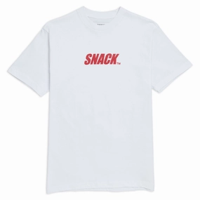 Pastel color UPF Rated Fabric Snack Caps Lock T-Shirt - White
