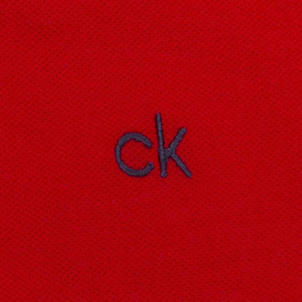 Water Based Ink Minimal Look Calvin Klein Planet Polo Shirt - Red