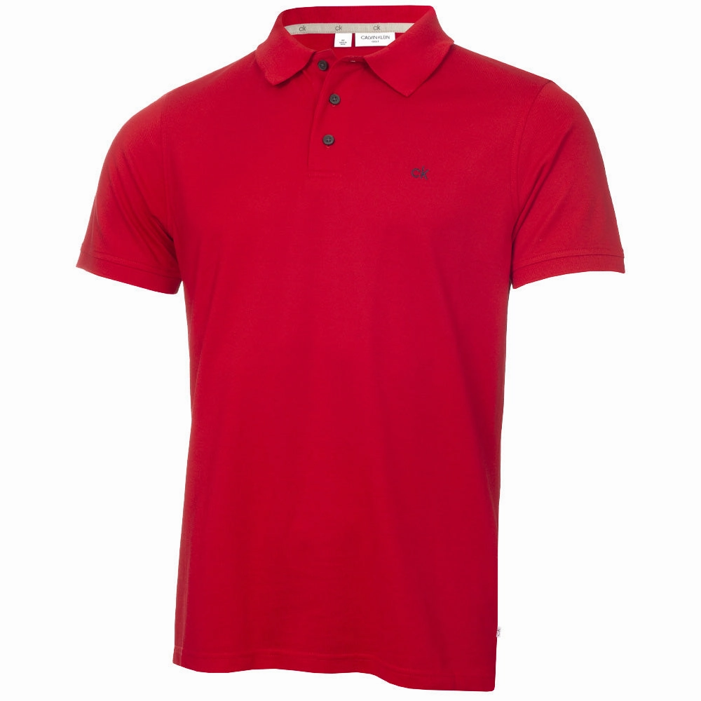 Calvin Klein Planet Polo Shirt - Red Stylish Layering