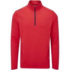 Dark Shade Semi Formal Ping Edwin 1/2 Zip Pullover - Poppy