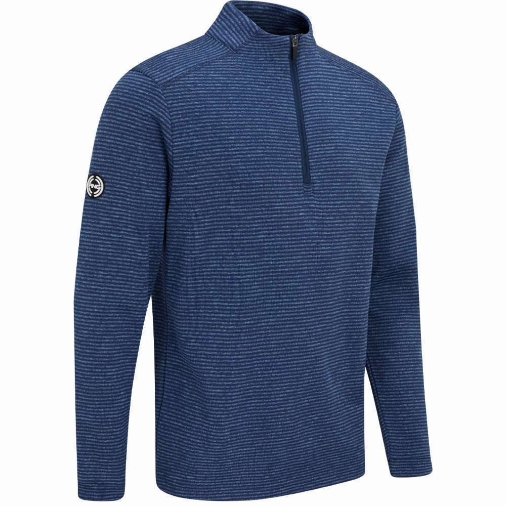 User Experience Ping Bryon 1/2 Zip Mid Layer  - Navy Multi