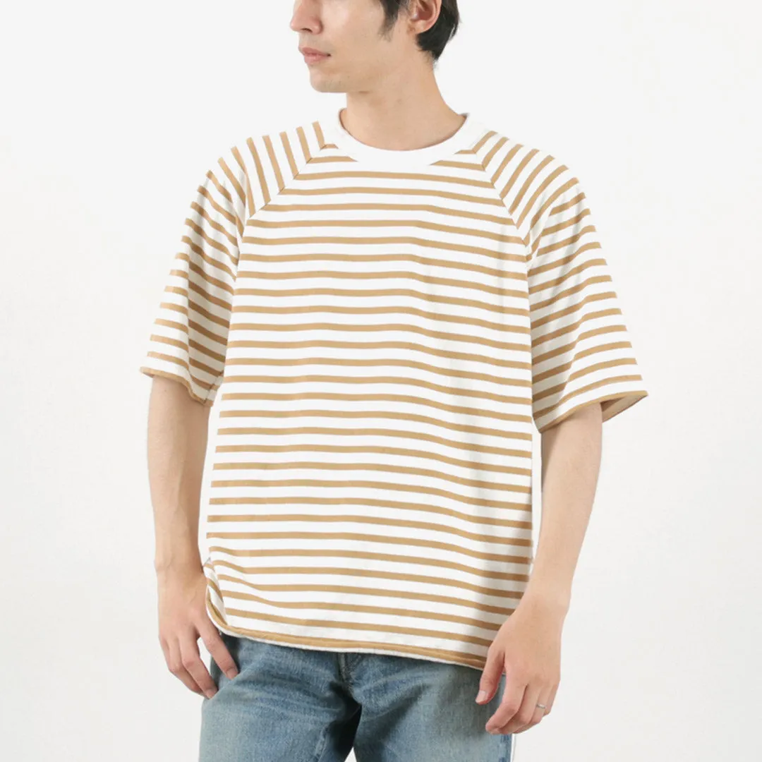 HAVE A GOOD DAY / Stripe Loose Short Sleeve T-Shirt Easy-Going Style