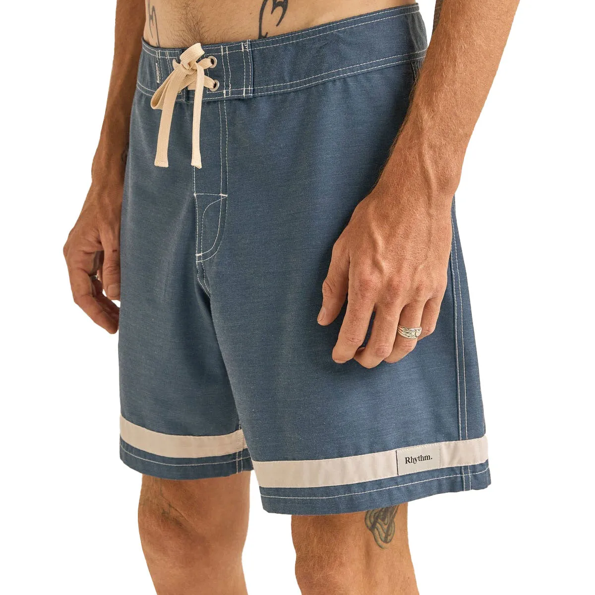 Rhythm Signature Stripe Boardshorts - Navy Stylish Look Soft Design
