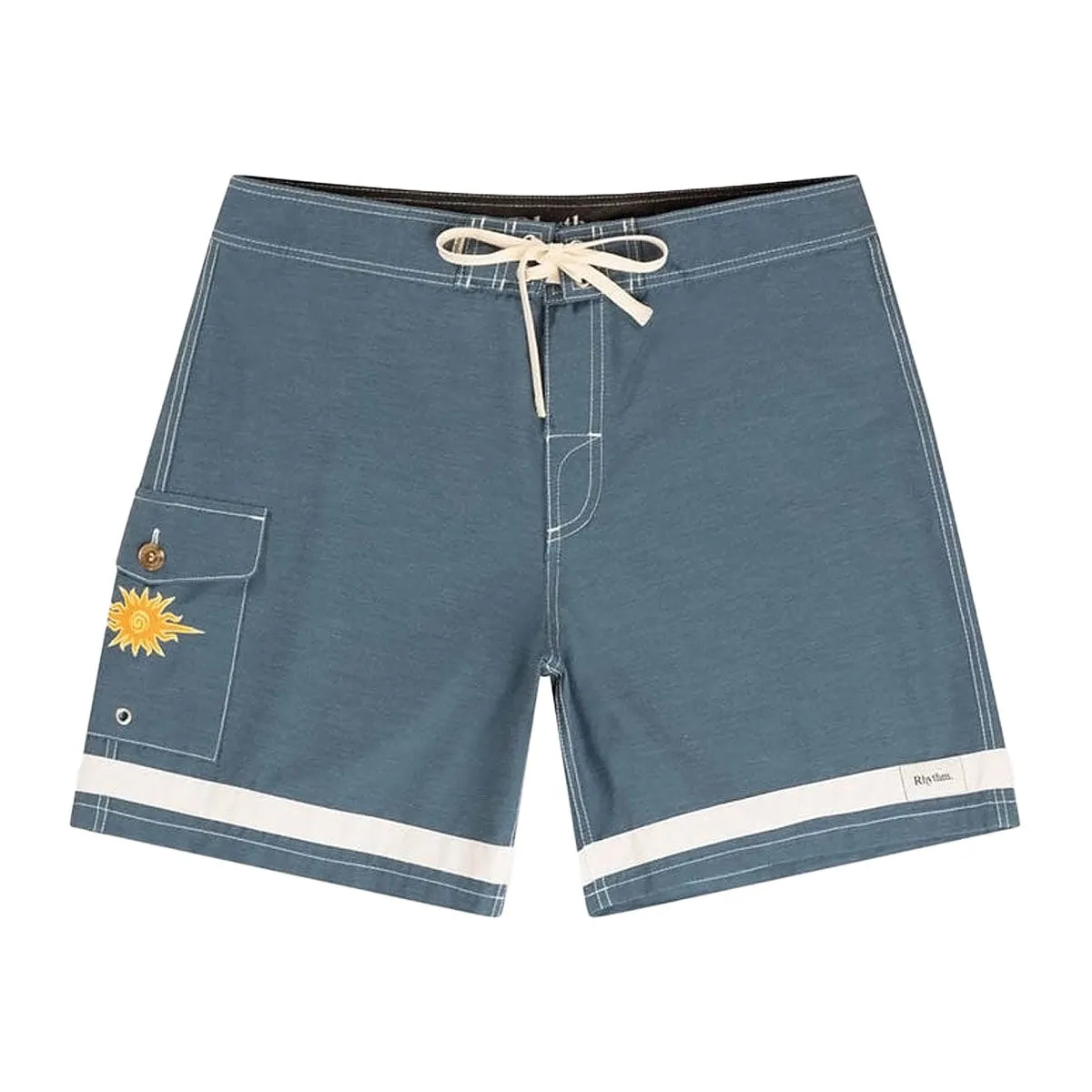 Rhythm Signature Stripe Boardshorts - Navy Casual Active Sweat Resistant