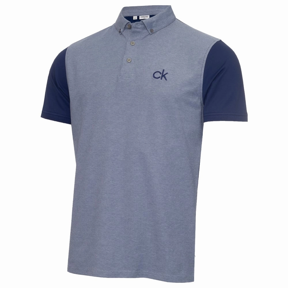Calvin Klein Hagen Pique Polo Shirt - Navy Active Fashion Geometric Print