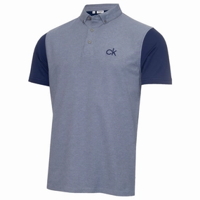 Calvin Klein Hagen Pique Polo Shirt - Navy Active Fashion Geometric Print