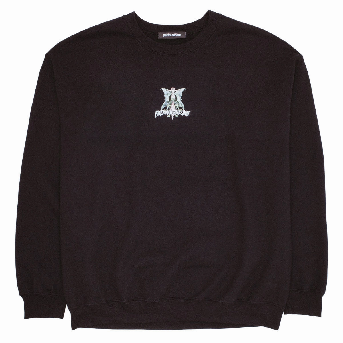 Fucking Awesome Time Bandits Crewneck Sweatshirt - Black Elastic hem Athletic Apparel