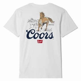 Stylish Wear Brixton x Coors Roam T-Shirt - White