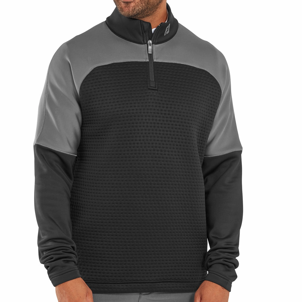 FootJoy ThermoSeries Jacquard Midlayer - Black/Charcoal team wear