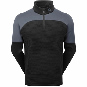 FootJoy ThermoSeries Jacquard Midlayer - Black/Charcoal Weekend Relaxed