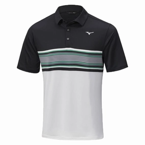 Essential Layer Minimal Style Trend Mizuno Quick Dry Oceanic Polo Shirt - Deep Black
