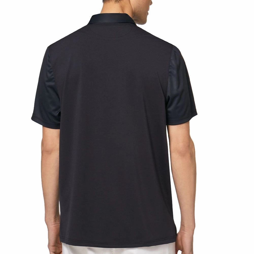 Oakley Dimension Stripe RC Polo Shirt - Blackout Ribbed Neckline Simple Yet Elegant