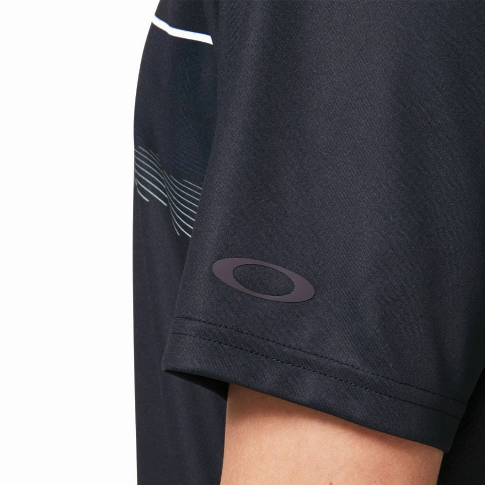 Simple and Relaxed Camping practicality Oakley Dimension Stripe RC Polo Shirt - Blackout