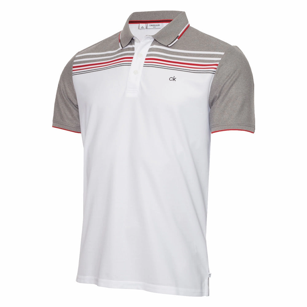 print design Calvin Klein Nelson Polo Shirt - White/Grey Marl
