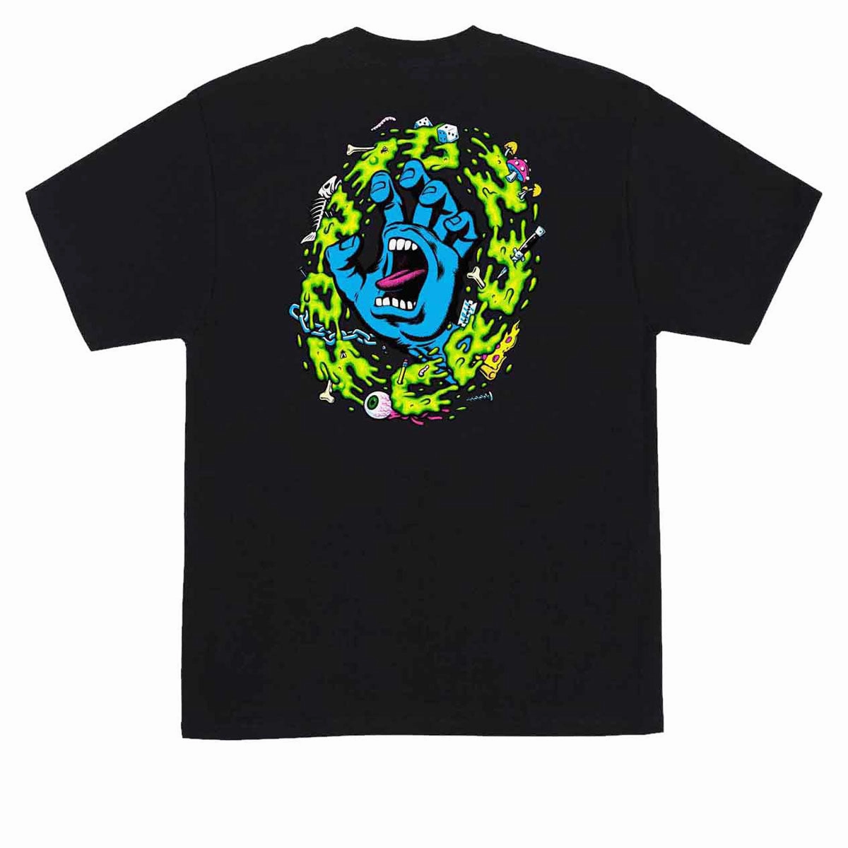 Santa Cruz Slime Scream T-Shirt - Black LayeredSleeveConstruction Modern Casual