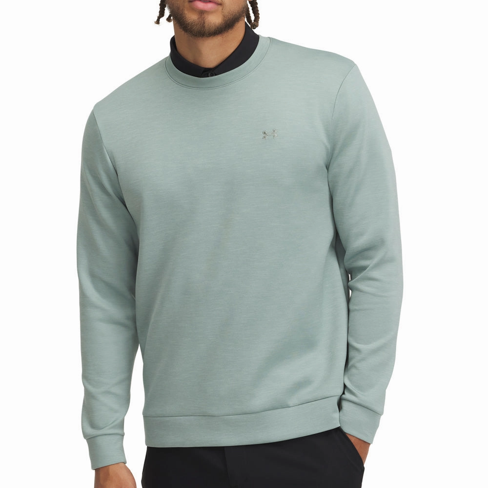 Timeless Layer Timeless Minimal Under Armour Drive Midlayer Crewneck Pullover - Silica Green/Hydro Green/Silica Green