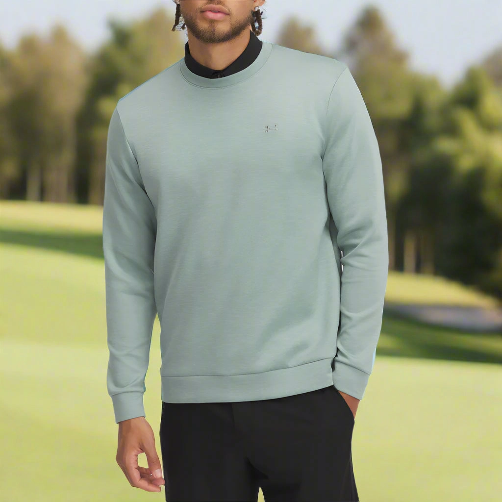 Unisex Design Under Armour Drive Midlayer Crewneck Pullover - Silica Green/Hydro Green/Silica Green
