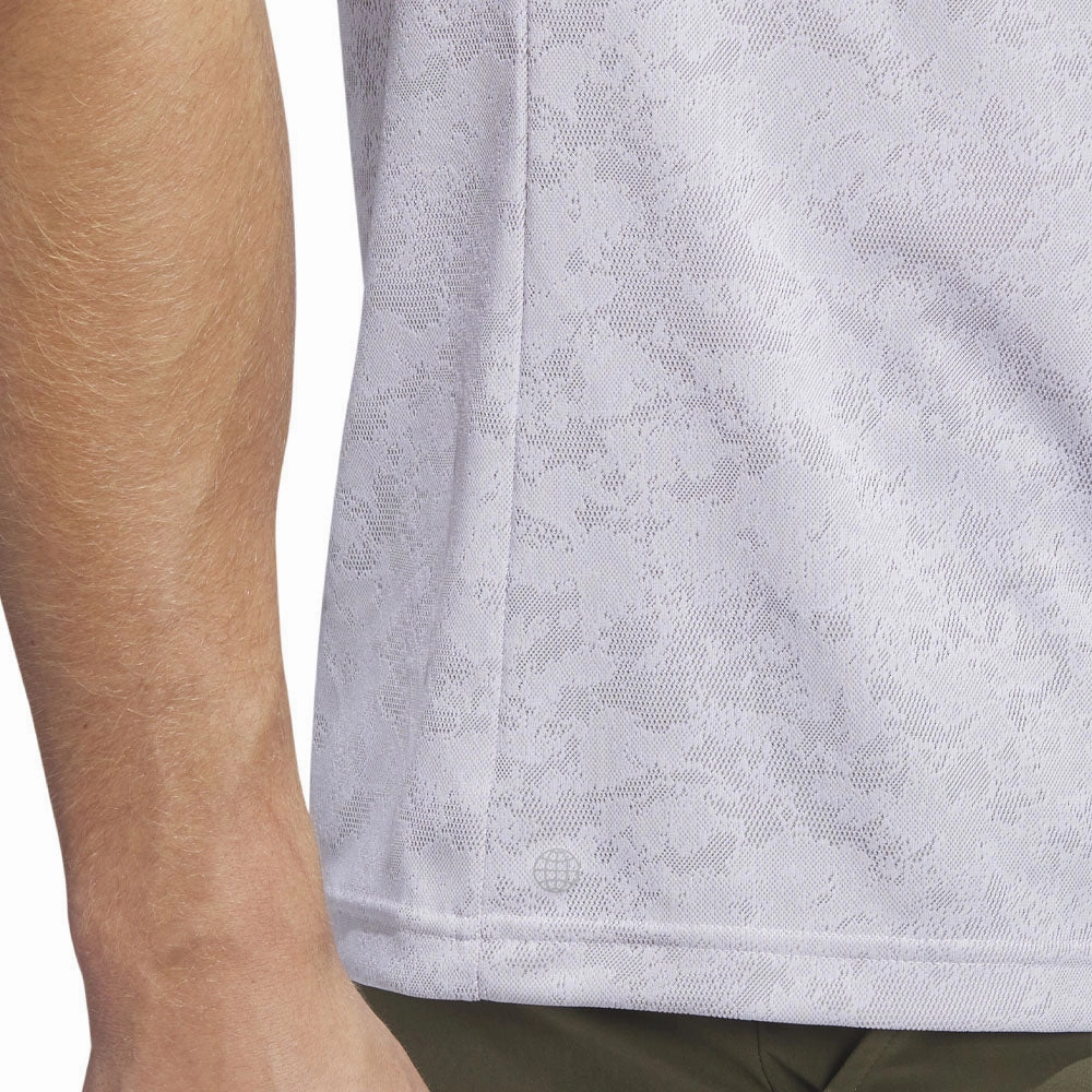 Daily Comfort adidas Textured Jacquard Polo Shirt - White/Grey Two