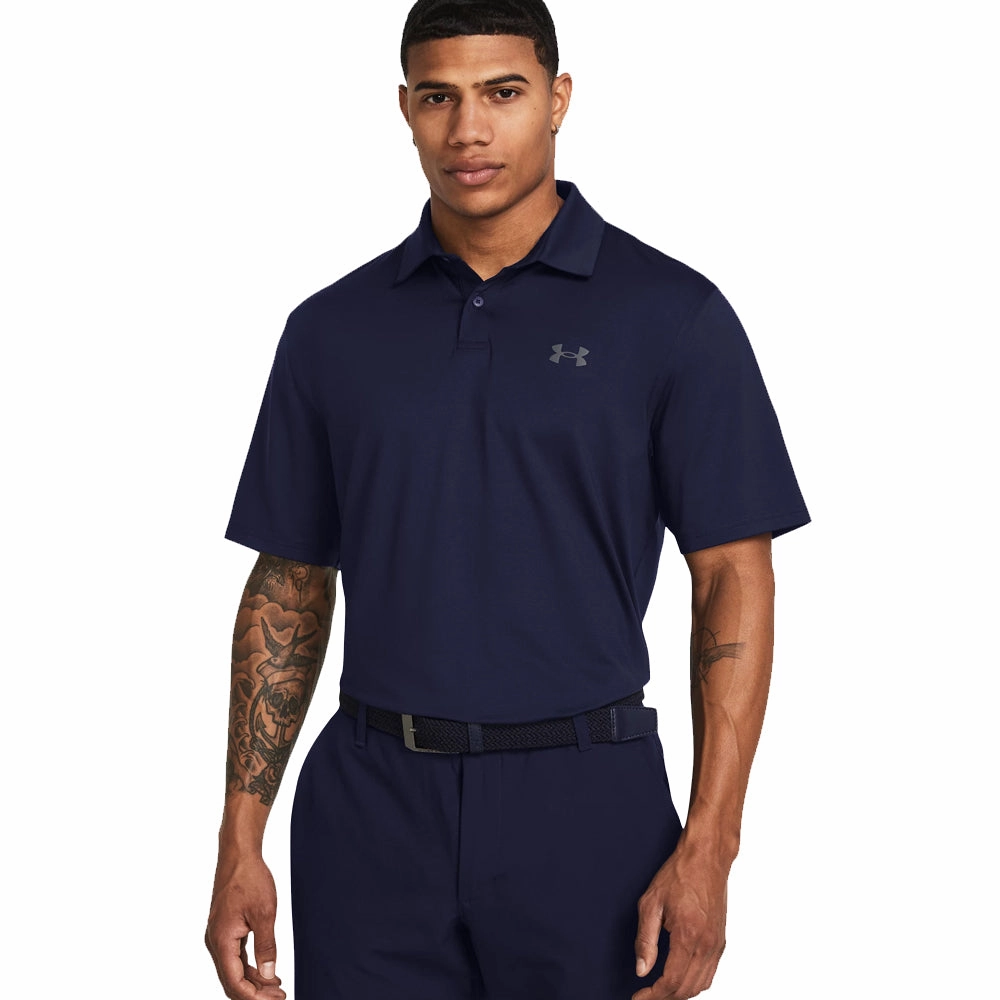 right size Tear Resistant Knit Under Armour T2G Polo Shirt - Midnight Navy/Pitch Gray