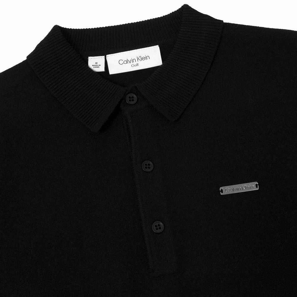 Weekend Comfort Seam Free Back Calvin Klein Stanton Polo Sweater - Black