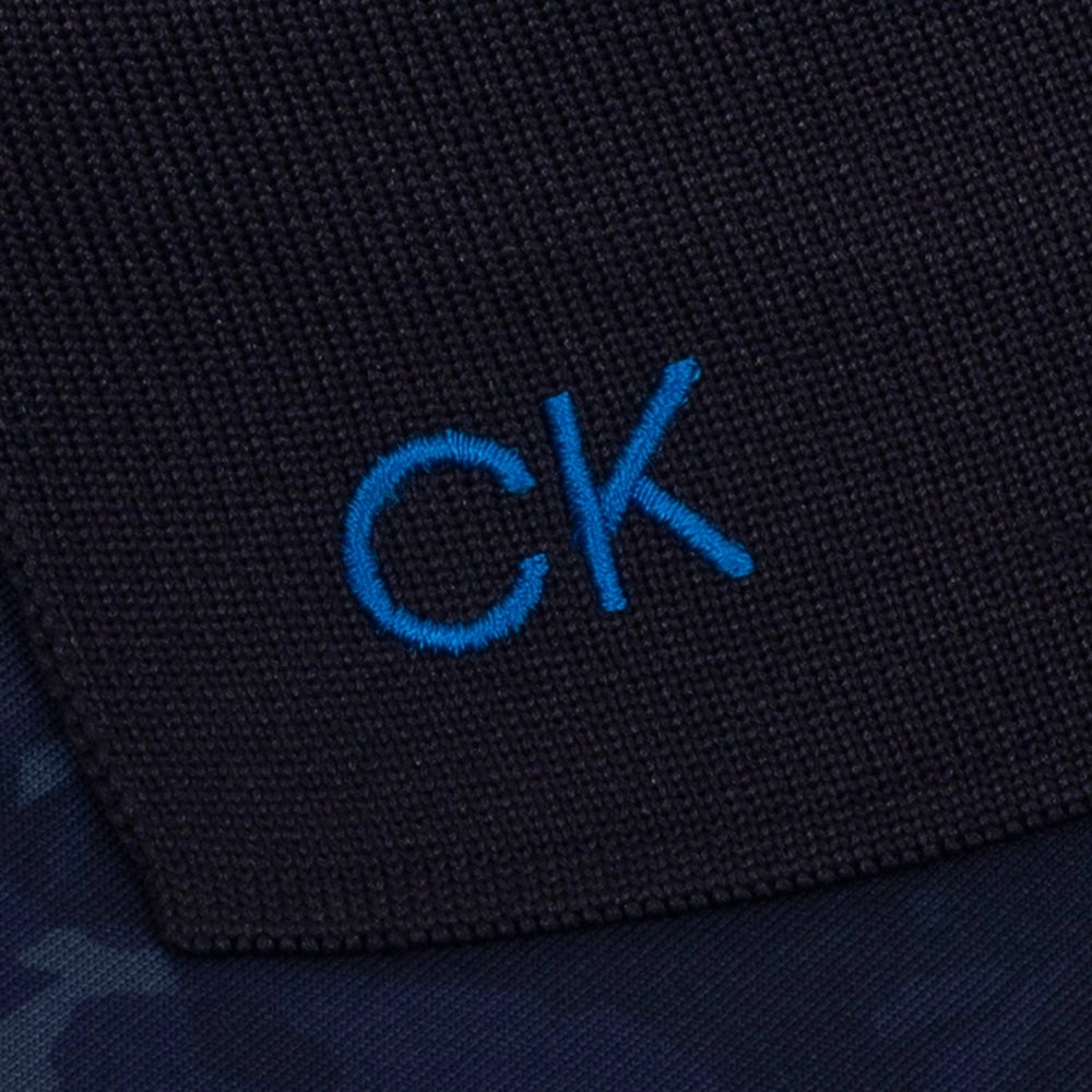 Travel Wear Calvin Klein Grunge Print Polo Shirt - Navy