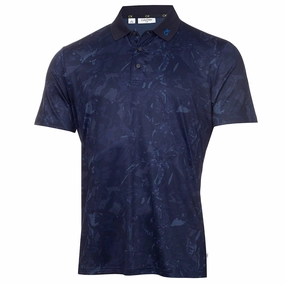 Calvin Klein Grunge Print Polo Shirt - Navy Soft and Light