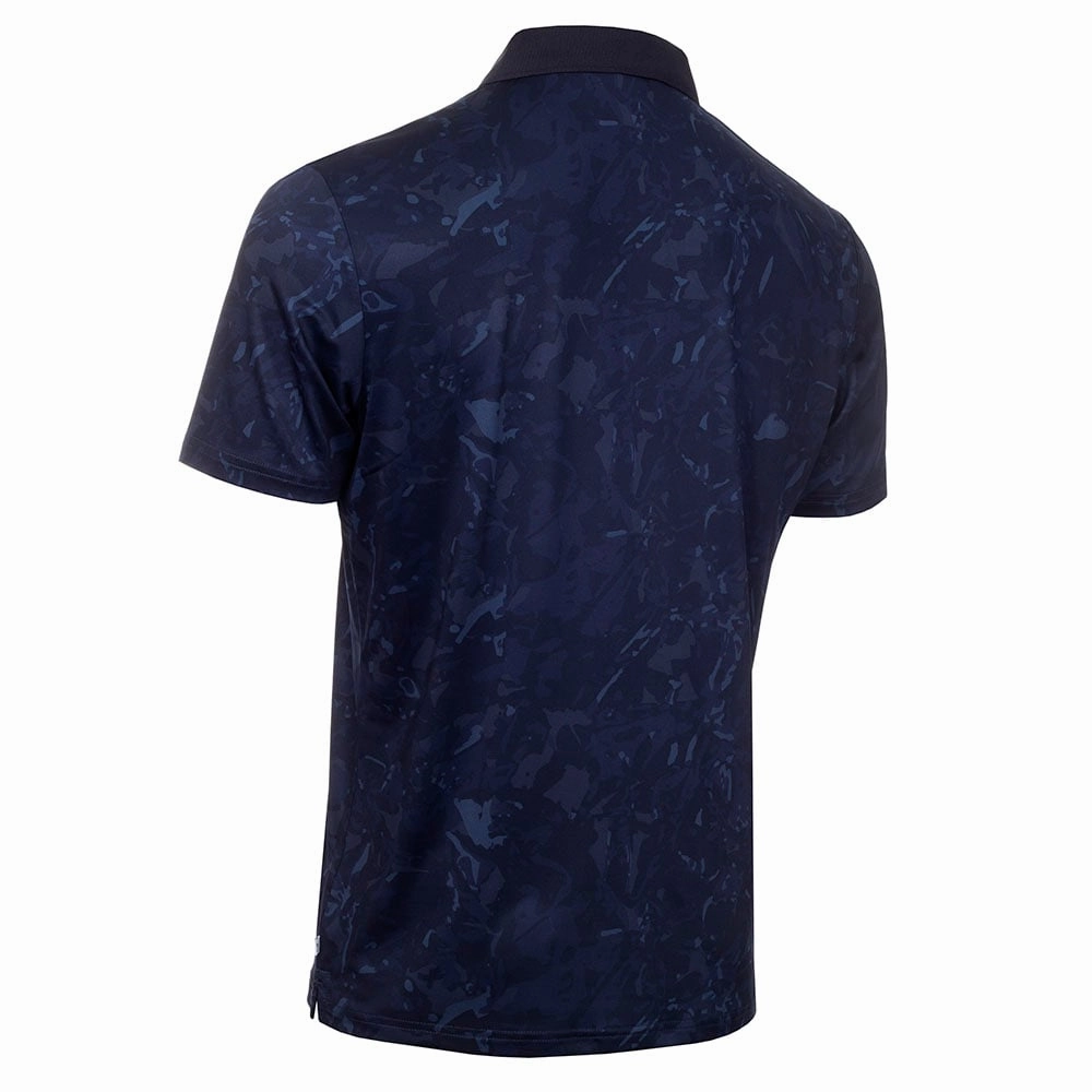 Calvin Klein Grunge Print Polo Shirt - Navy Unisex versatility easy to pair