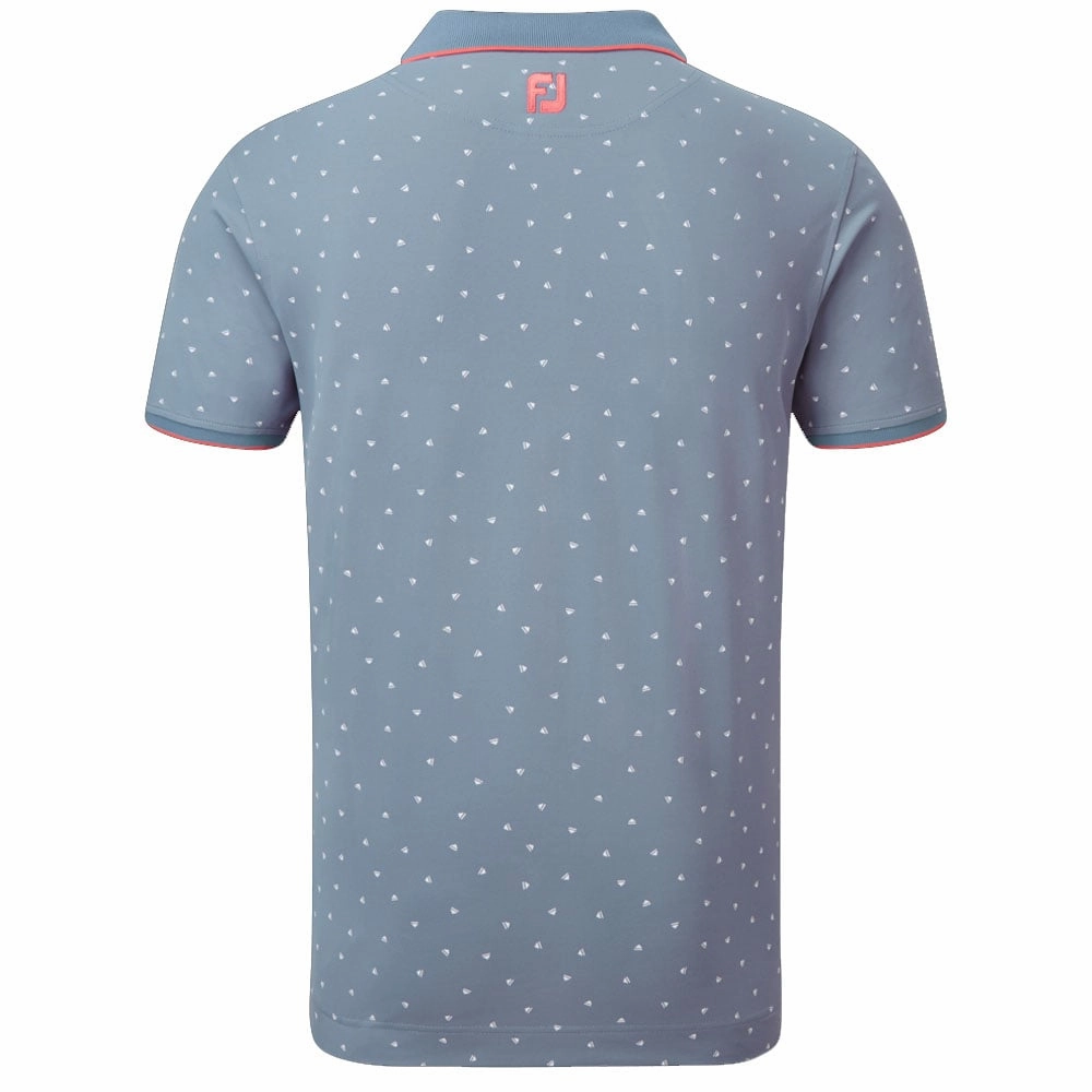 Recommended Fit For All Day FootJoy Push Play Print Pique Polo Shirt - Graphite/White