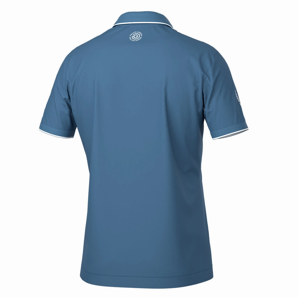 Layered Hem Design Galvin Green Marty Polo Shirt - Moonlight Blue