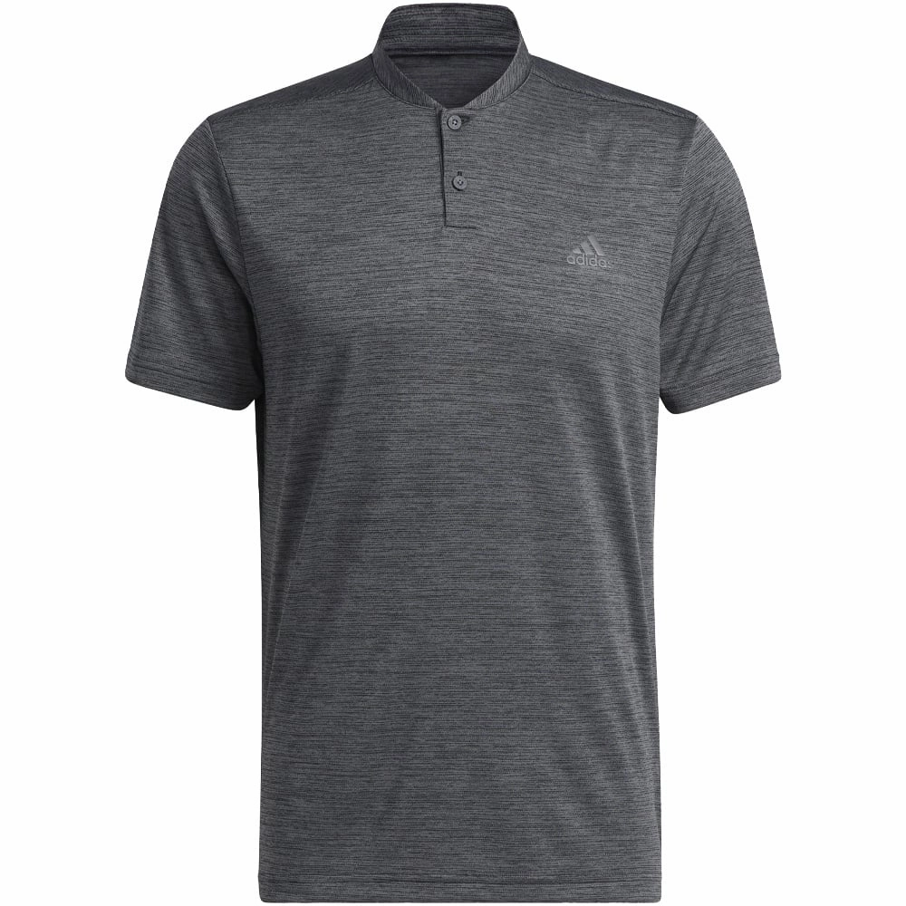 adidas Texture Stripe Polo Shirt - Black/Grey Five regular but not boring Friction Free Inner Lining