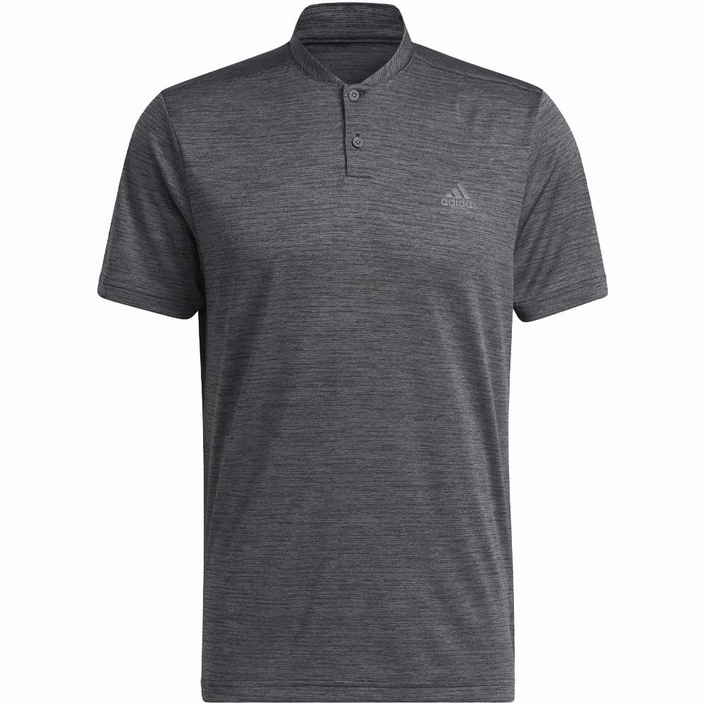 Casual layering piece adidas Texture Stripe Polo Shirt - Black/Grey Five