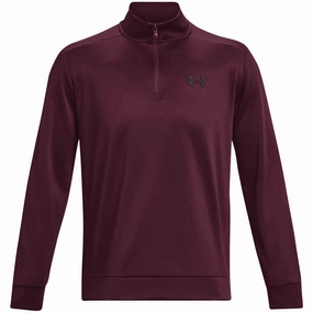 Under Armour Fleece 1/4 Zip Sweater - Dark Maroon crew neck right for beach trips