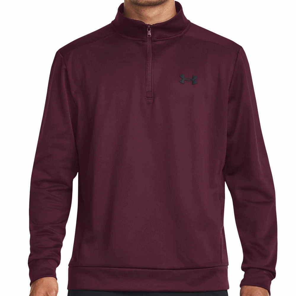 Under Armour Fleece 1/4 Zip Sweater - Dark Maroon Versatile Top Warm Outfit