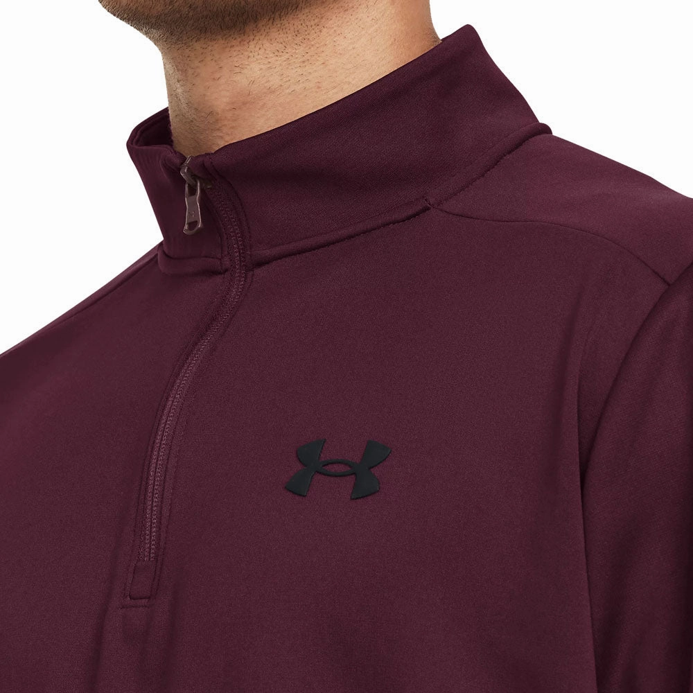 Minimal Staple Under Armour Fleece 1/4 Zip Sweater - Dark Maroon