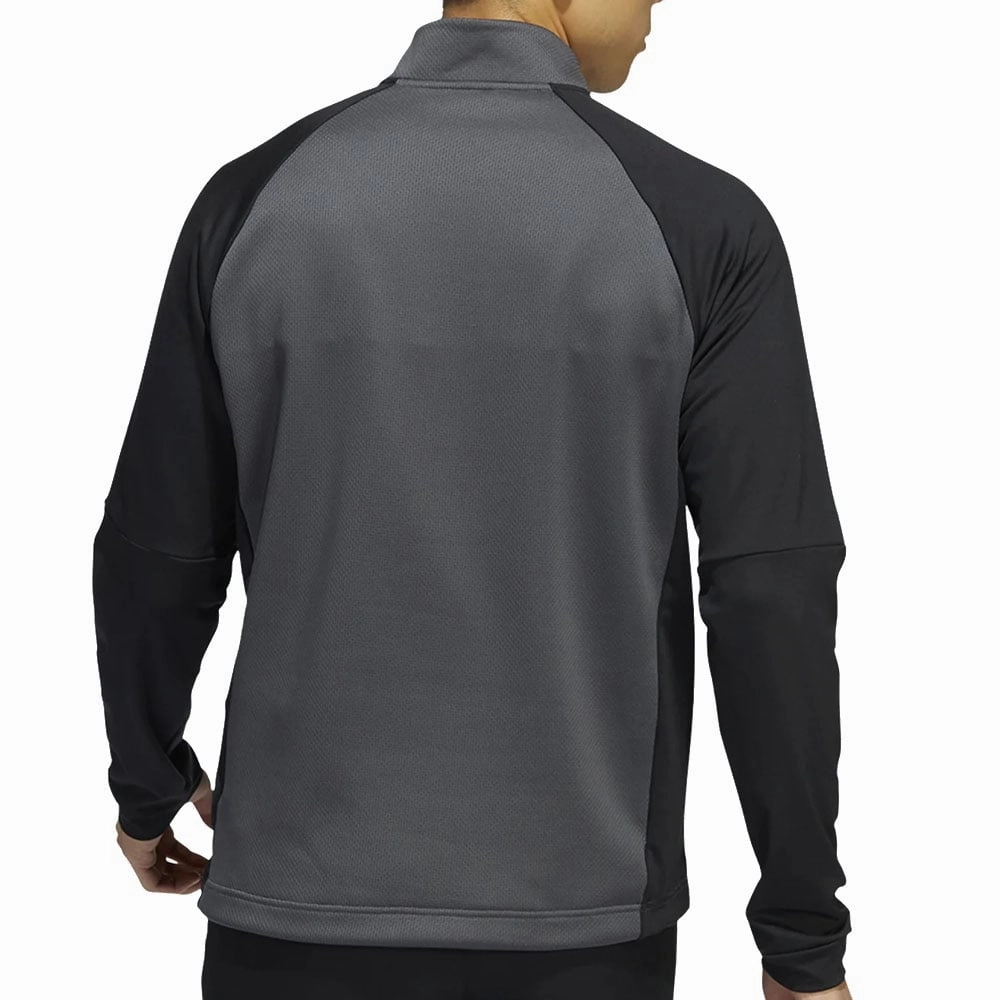 adidas Colour Block 1/4 Zip Pullover - Grey Six/Black Brand Identity appropriate for sunny days