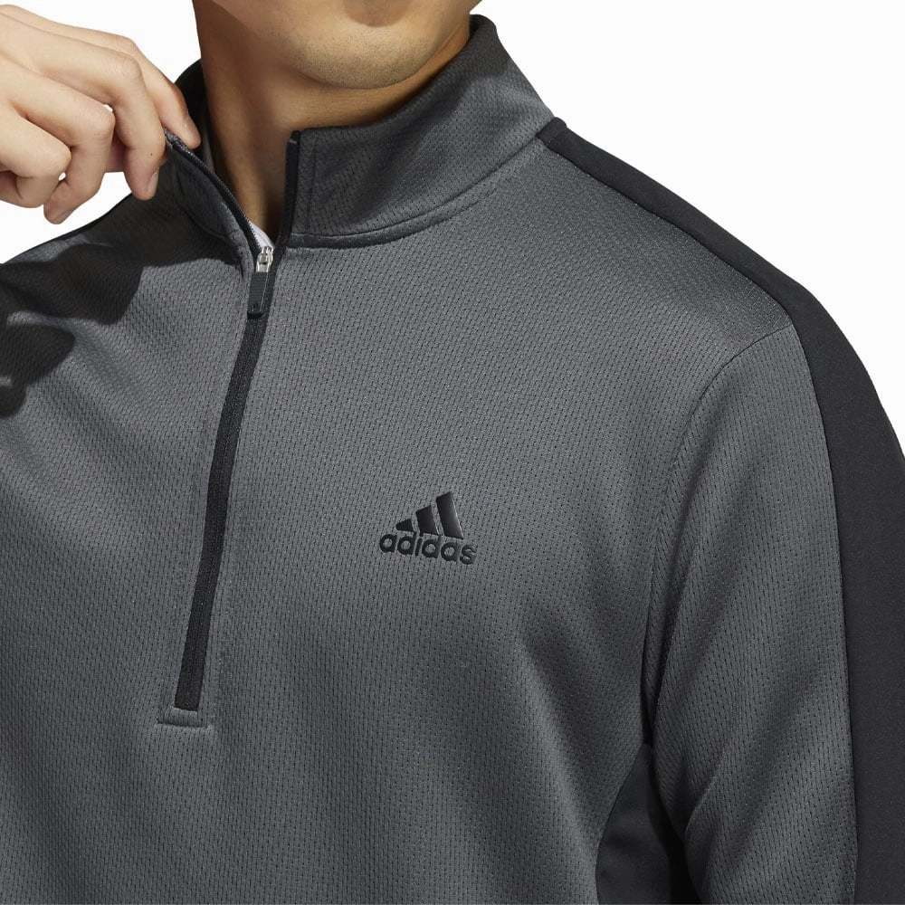 adidas Colour Block 1/4 Zip Pullover - Grey Six/Black kids