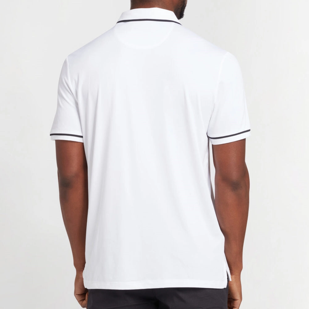 FlexibleKnit Original Penguin Heritage Piped Polo Shirt - Bright White