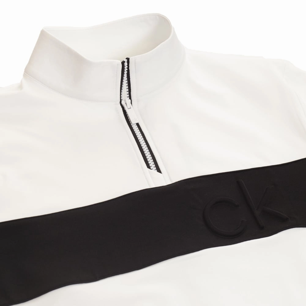 Oversized Design Calvin Klein Embossed Half Zip Insul-Lite Pullover - White/Black