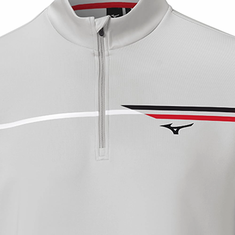 Mizuno Breeze T Stripe 1/4 Zip Pullover - Grey Business Ready