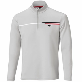 Fresh Fit Mizuno Breeze T Stripe 1/4 Zip Pullover - Grey