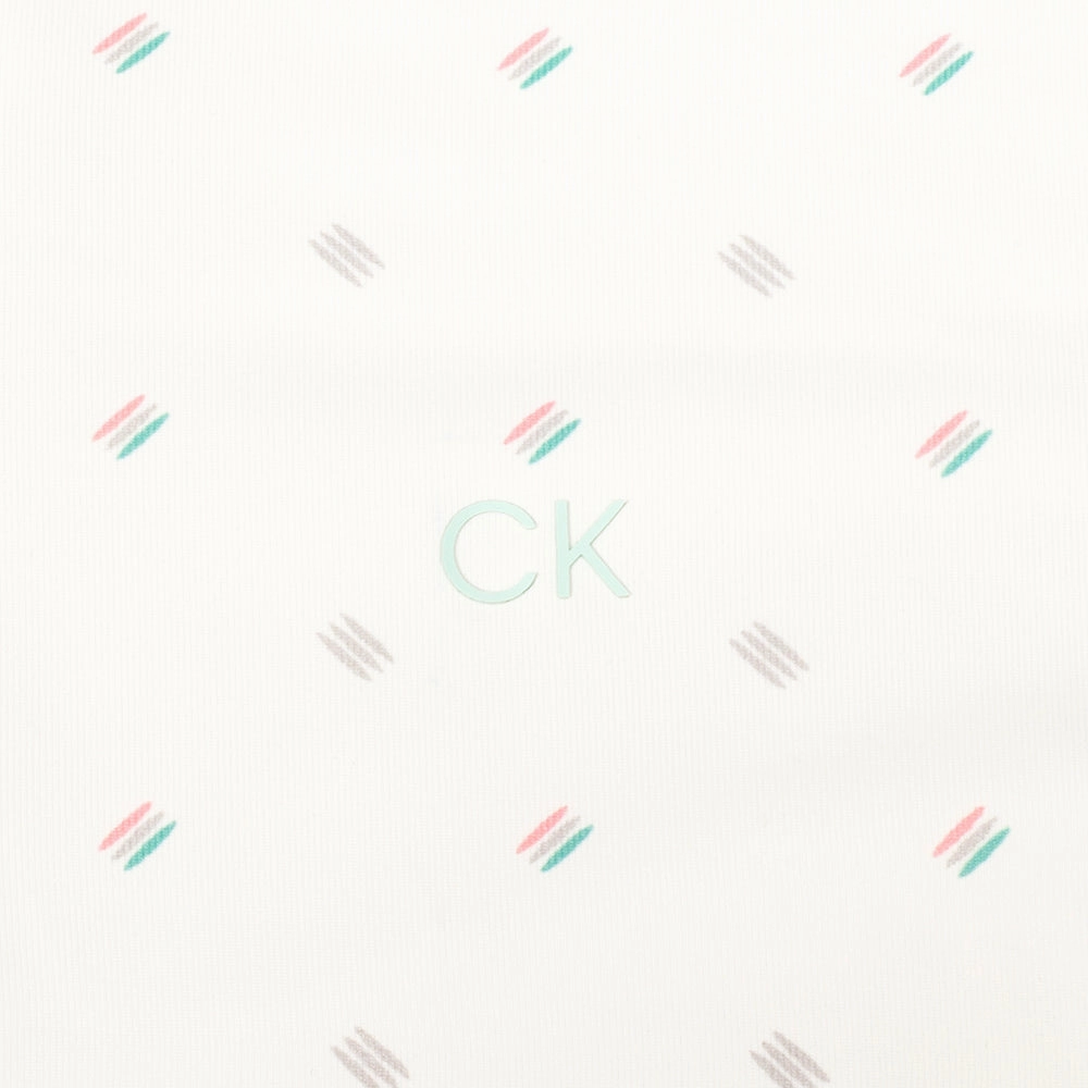 Modern Simplicity Calvin Klein Treble Strike Print Polo Shirt - White