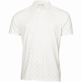 Anti Shrinkage Treatment Calvin Klein Treble Strike Print Polo Shirt - White