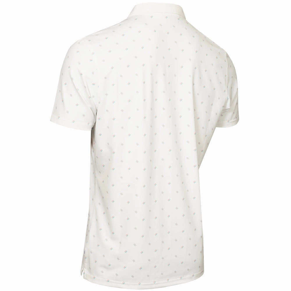 Sleek Fit Calvin Klein Treble Strike Print Polo Shirt - White