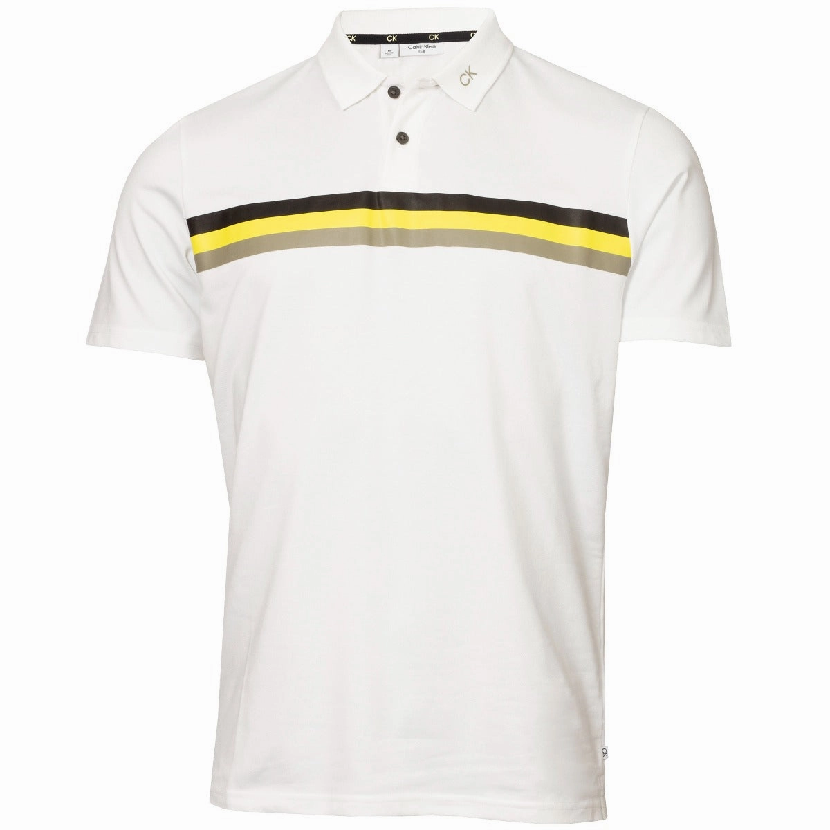 Calvin Klein Parker Polo Shirt - White/Acid Yellow simple design Everyday Style