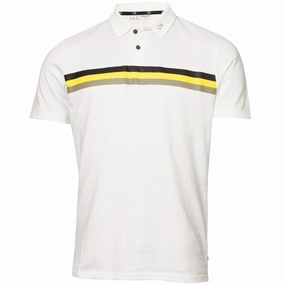 Calvin Klein Parker Polo Shirt - White/Acid Yellow simple design Everyday Style