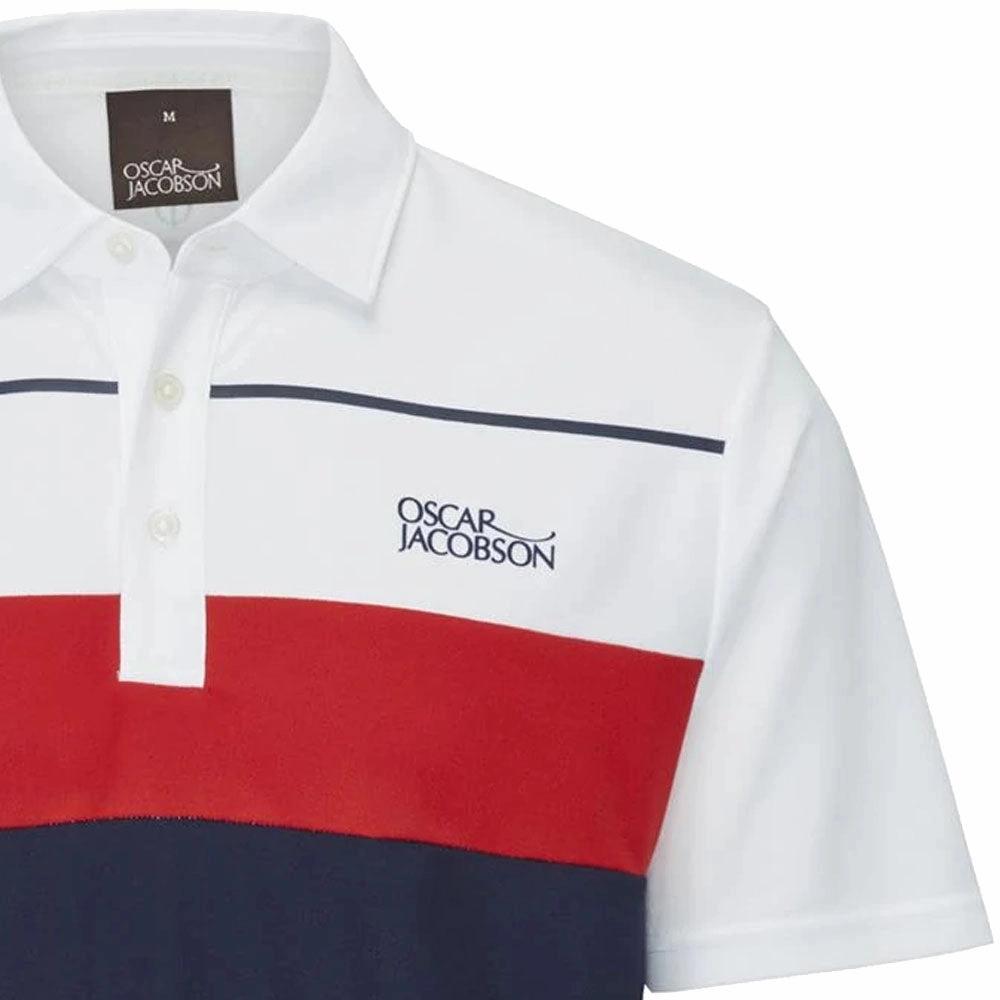 Beachwear Thermal Regulating Layer Oscar Jacobson Dodman Polo Shirt - Navy/Jewel Red