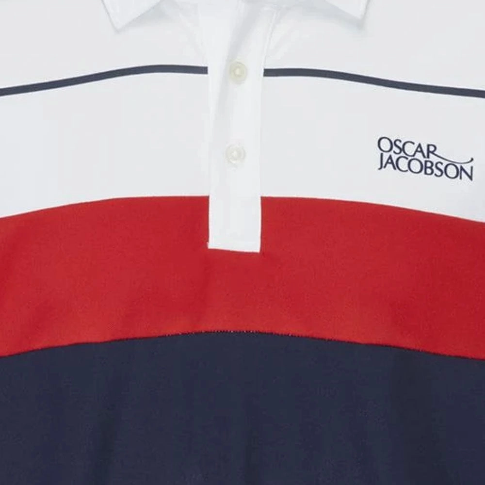 Oscar Jacobson Dodman Polo Shirt - Navy/Jewel Red Classic Look Trendy Wearable
