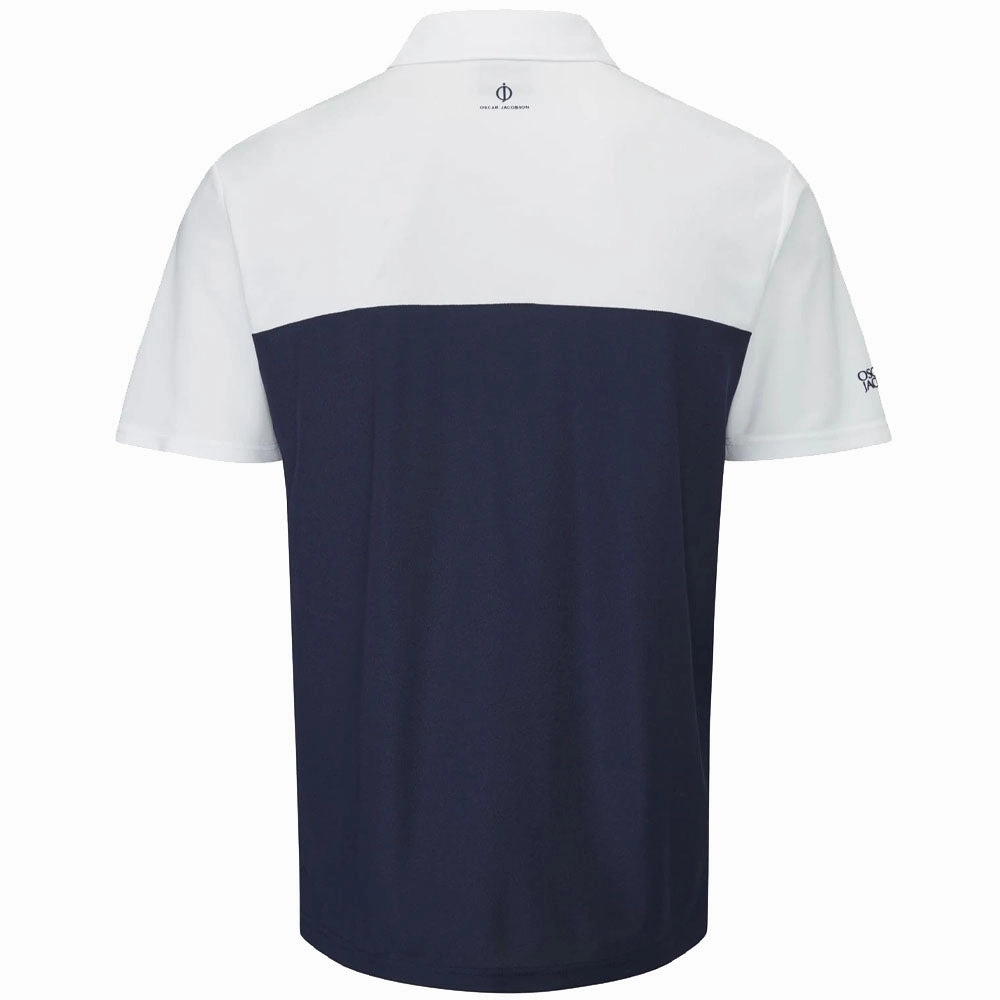 Oscar Jacobson Dodman Polo Shirt - Navy/Jewel Red Casual Comfort Look