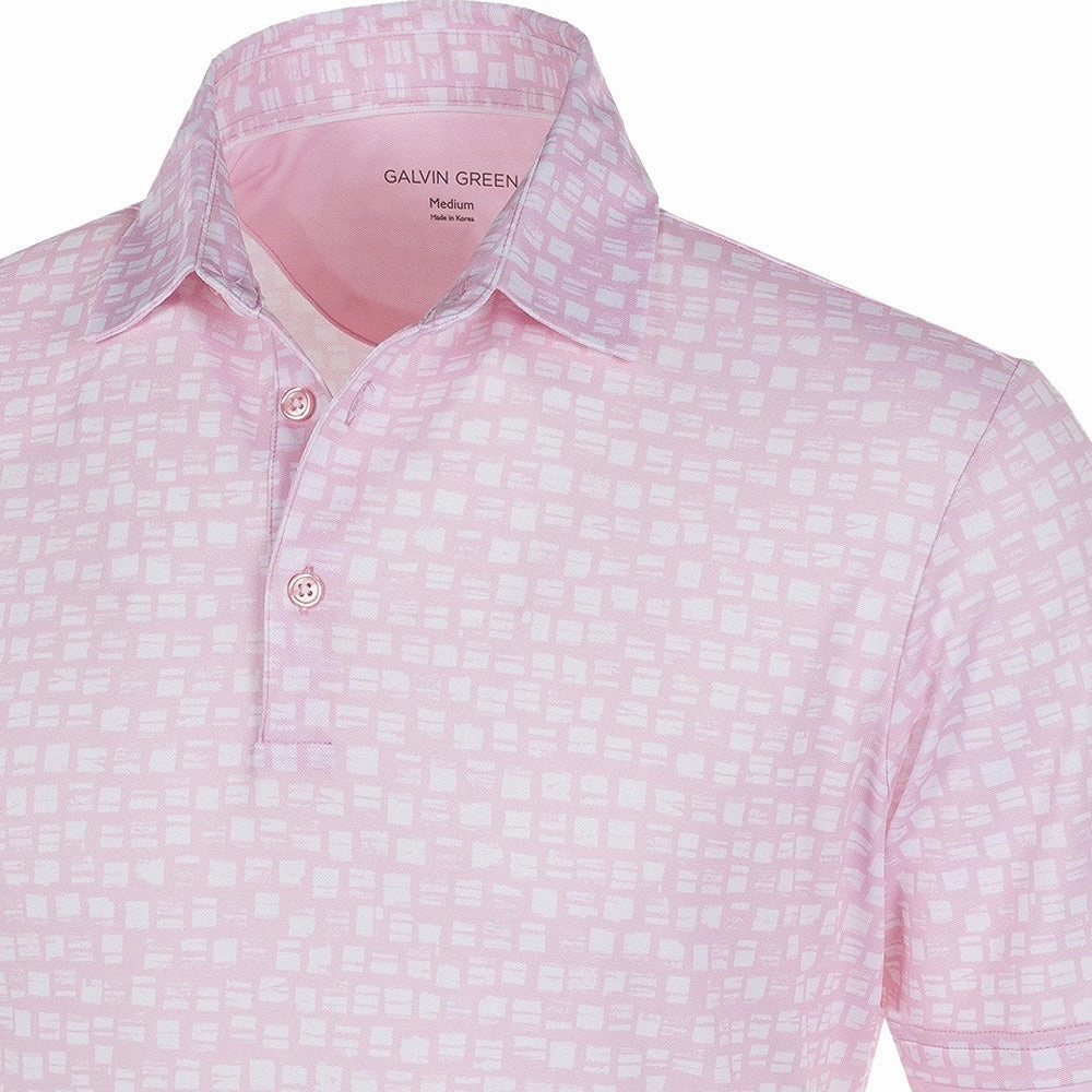 Glossy Look Anti Shrinkage Treatment Galvin Green Mack Veltil8  Polo Shirt - Light Pink/White