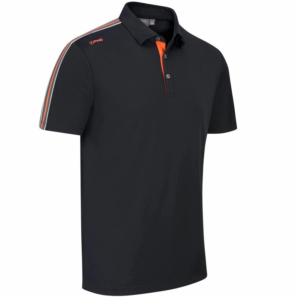 Relaxed Design Organic Cotton Construction Ping Inver Polo Shirt - Black